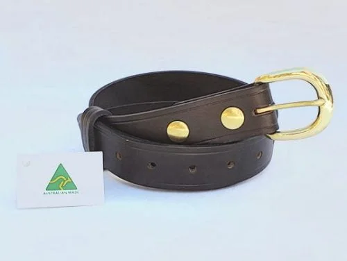 1.5" (38mm) Genuine All Leather Belt Made in Australia - Brown