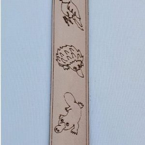 Genuine Leather Bookmark - Australia Cockatoo Echidna