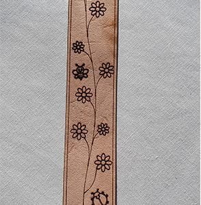 Real Leather Bookmark - Floral