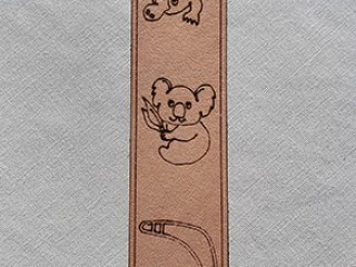 Real Leather Bookmarks Made in Australia - Platypus Koala Boomerang Design