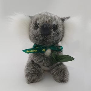 Australian Made Koala Plush Toy with Eucalyptus Leaf