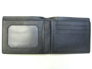 Australian Made Adori Kangaroo Leather Men's Wallet with ID Slot - Black - Open View