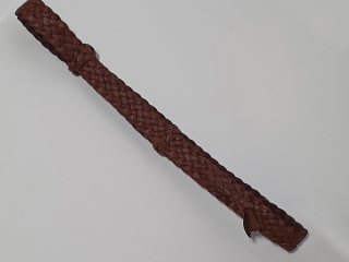 Hand Plaited Tan Flat Hatband - Kangaroo Leather