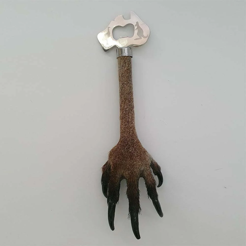 genuine kangaroo paw bottle opener made from Australian kangaroo