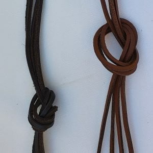 Brown and black Leather Shoelaces two lengths