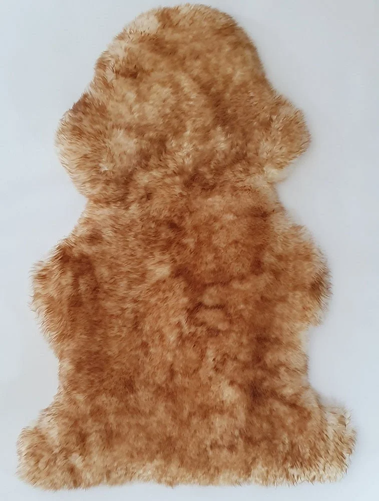 Beige with Brown Tips Long Wool Premium Sheepskin Beige with Brown Tips Long Wool Premium Sheepskin