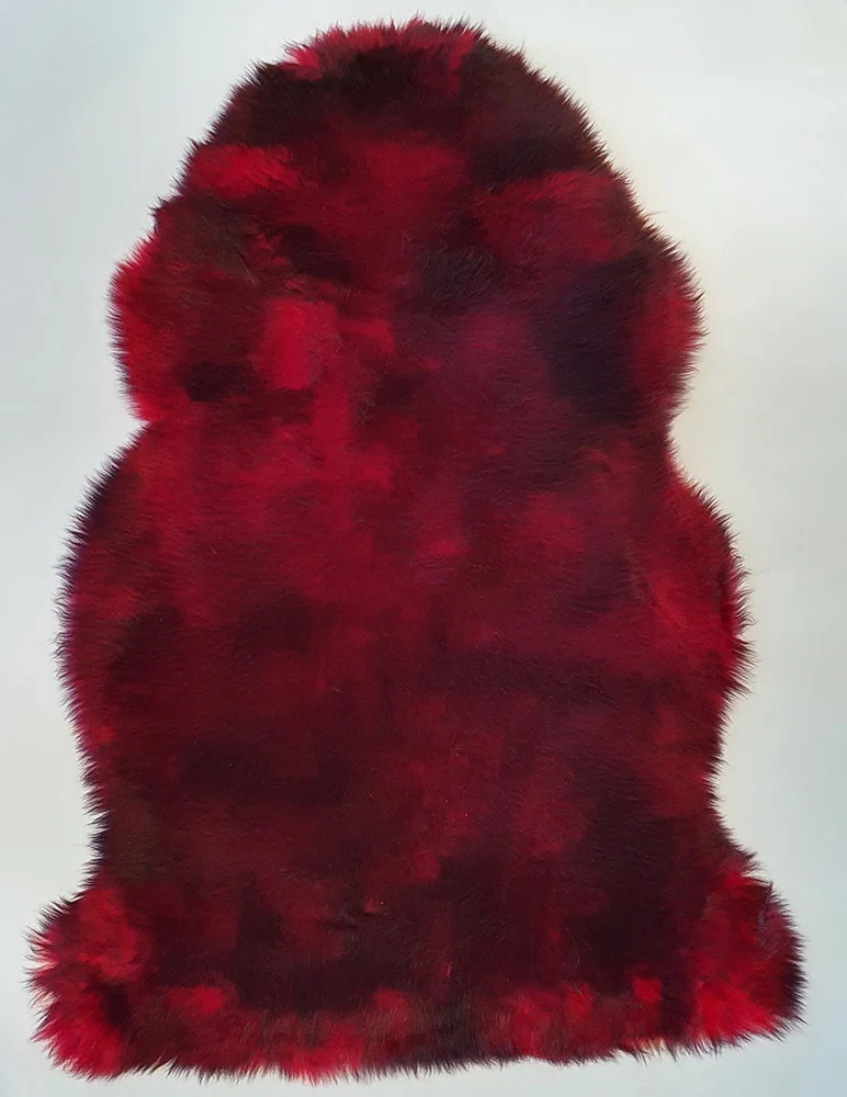 Chilli Red With Black Tip Long Wool Premium Sheepskin Chilli Red With Black Tip Long Wool Premium Sheepskin