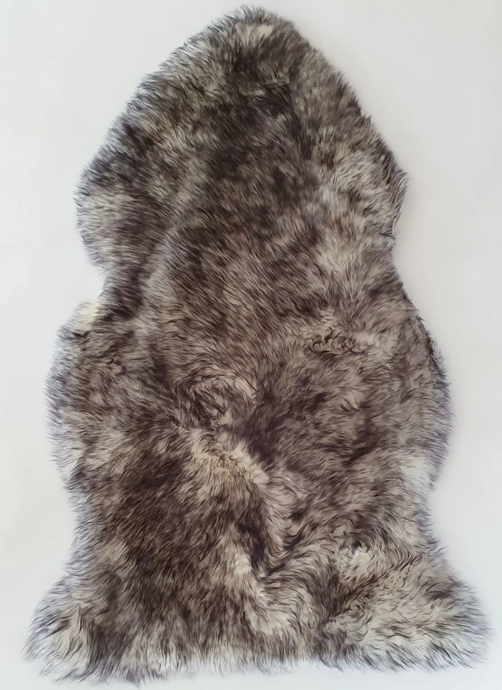 Home Decor, Wolf Ivory With Black Long Wool Premium Sheepskin