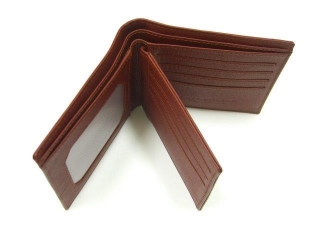 Australian Made Adori Kangaroo Leather Men's Wallet with ID Slot - Tan - Open View