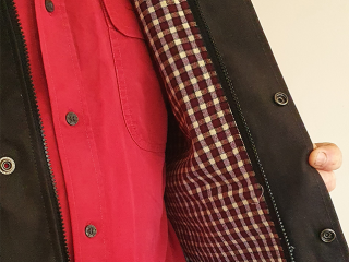 Australian Oilskin Vest with Patterned Lining